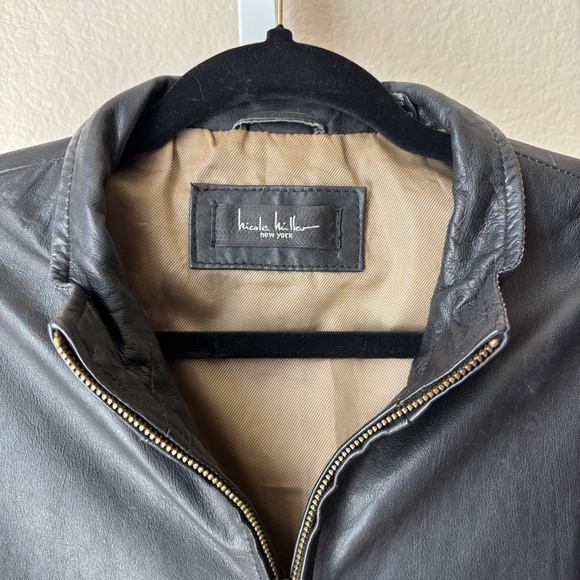 Nicole Miller New York black leather zip front jacket - Picture 3 of 6